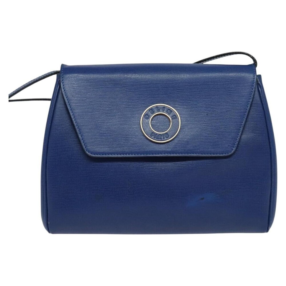 Celine Vintage Circle Logo Leather Small